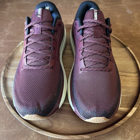 Brooks Ghost Max 2 Men's 10 Maroon White Road Running Max Cushion Shoes Sneakers - Picture 7 of 16